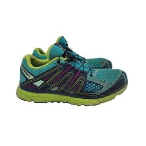 Salomon Womens X Mission 3 378288 Blue Green Running Shoes Sneakers Size 7.5